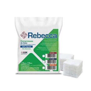 Compressa de Gaze 7,5cm x 7,5cm Rebecca 13 fios c/ 500 - American Medical