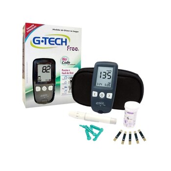 Kit Medidor de Glicose Free completo c/10 Tiras - G-Tech