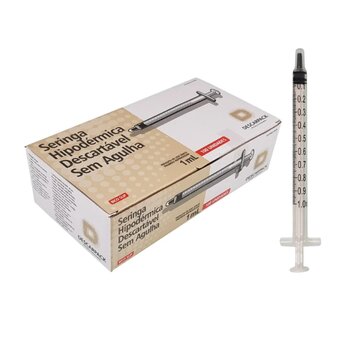 Seringa Desc. s/ Ag. 1ml Slip Resíduo Zero c/50 - Descarpack