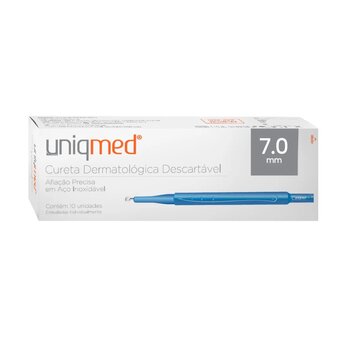 Cureta Dermatológica Descartável 7,0mm 10 unidades - Uniqmed