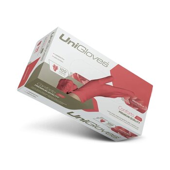 Luva de Procedimento Látex C/ Pó Vermelho - UniGloves