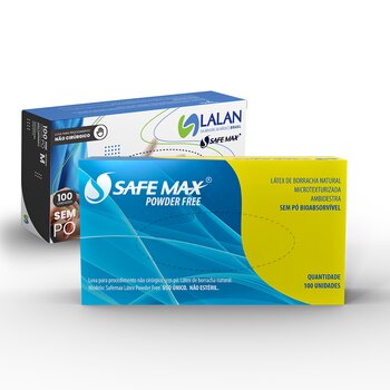 Luva de Látex Sem Pó c/100 Lalan - Safemax