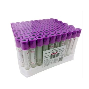 Tubo Para Coleta de Sangue à Vácuo 5,0ml Plástico c/ EDTA +Gel C/ 100 - Labor Import