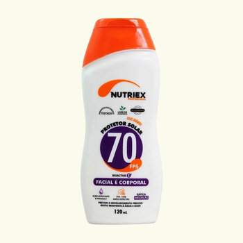 Protetor Solar 70 FPS Facial e Corporal Nutriex 120ml