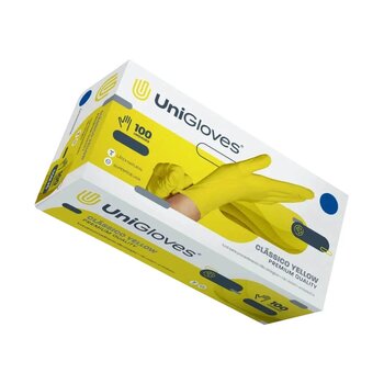 Luva de Procedimento Látex C/ Pó Amarelo - UniGloves