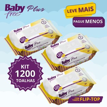 Kit 10 Lenços/Toalhas Umedecidas Baby Free Pct c/120 - QLB