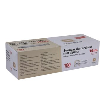 Seringa Descartável s/ Ag. 10ml Luer Lock c/100 - Descarpack