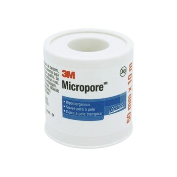 Fita Adesiva Micropore 50mm x 10m Branco - 3m