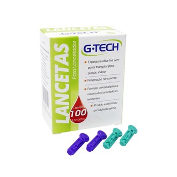 Lancetas Para Lancetador 28G cx c/100 - G-Tech