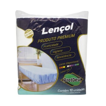 Lençol Descartável TNT 2,10x0,90cm Branco Gr20 pct c/10 - Protdesc