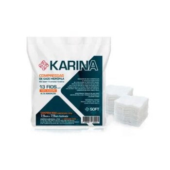 Compressa de Gaze 7,5cm x 7,5cm Karina 13 fios c/ 500 - American Medical