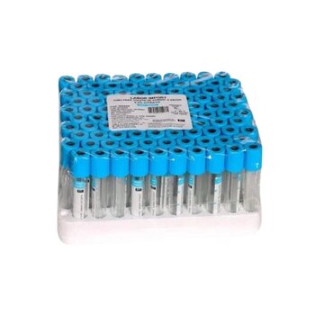 Tubo Para Coleta de Sangue à Vácuo 3,6ml Vidro Citrato de Sódio 3,2% C/ 100 - Labor Import