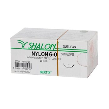 Fio de Sutura Nylon 6-0 cx c/24 - Shalon