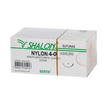 Fio de Sutura Nylon 4-0 cx c/24 - Shalon