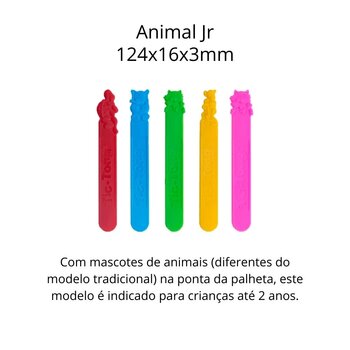 Abaixador de Língua Tic-Tong com Aroma e Sabor - Modelo Animal Jr - Agaplastic