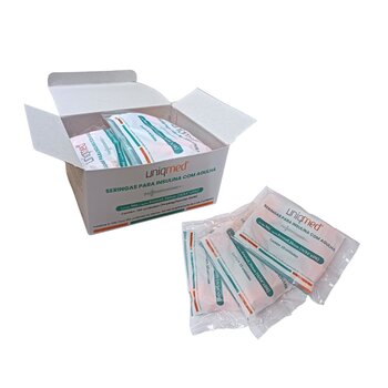 Seringa Para Insulina 1,0ml 6 x 0,25mm cx c/ 100 - Uniqmed