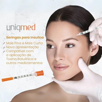 Seringa Para Insulina 0,5ml 8x0,30mm Cx C/ 100 - Uniqmed