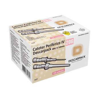 Cateter Periférico IV 20G c/ 100 - Descarpack