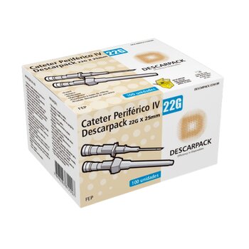 Cateter Periférico IV 22G c/ 100 - Descarpack