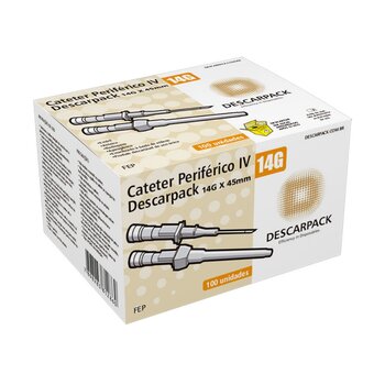 Cateter Periférico IV 14G c/ 100 - Descarpack