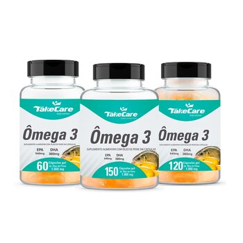 Ômega 3 (60, 120 ou 150 Cápsulas) - 1.000mg - Take Care