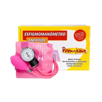 Aparelho de Pressão Adulto Rosa c/ Bolsa - Premium