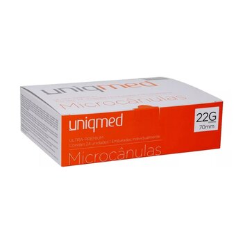 Microcânulas 22G x 70mm - cx c/ 24 - Uniqmed