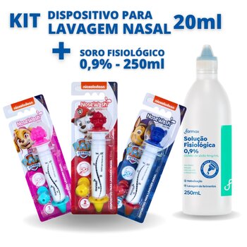 Kit Seringa Lavagem Nasal Infantil + Soro Nose Wash Cachorro