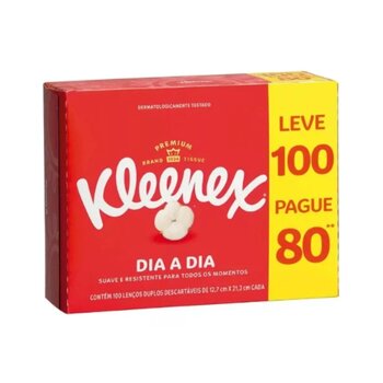 Lenços Duplos Descartáveis cx c/ 100 - Kleenex